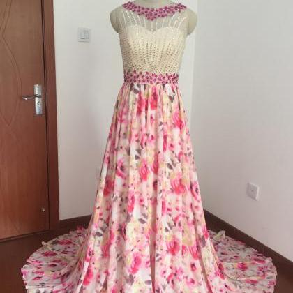 Real Picture Prom Dresses, Print Prom Dresses,..