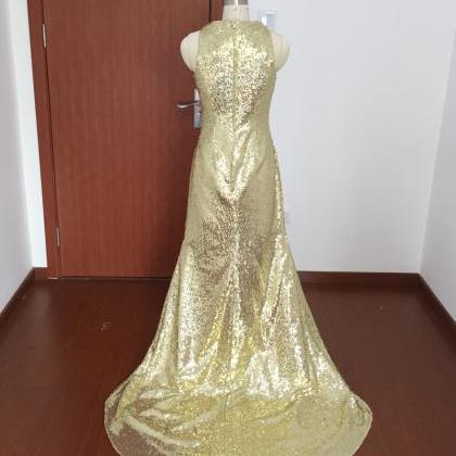 Real Picture Prom Dresses, Gold Bridesmaid..