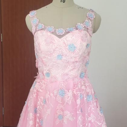 Real Picture Prom Dresses, Pink Prom Dresses, Pink..