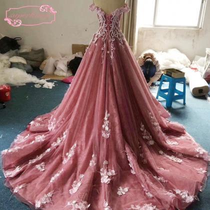 Ball Gown Prom Dresses, Off The Shoulder Prom..