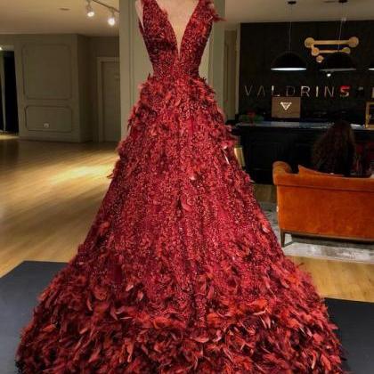 Lace Prom Dresses, 2020 Prom Dresses, Red Prom..
