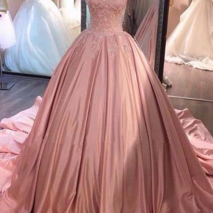 Satin Prom Dresses, Pink Prom Dresses, Lace Prom..
