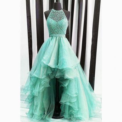 High Front And Low Back Prom Dresses, Organza Prom..