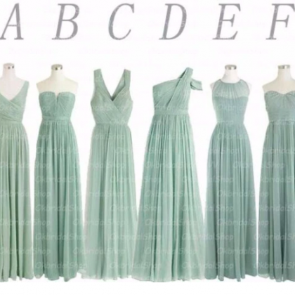 Sage Bridesmaid Dresses, A Line Prom Dresses, Long..