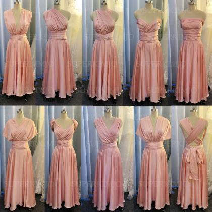 Pink Bridesmaid Dress, Convertible Bridemsaid..