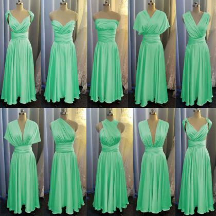 Mint Green Bridesmaid Dress, Convertible..