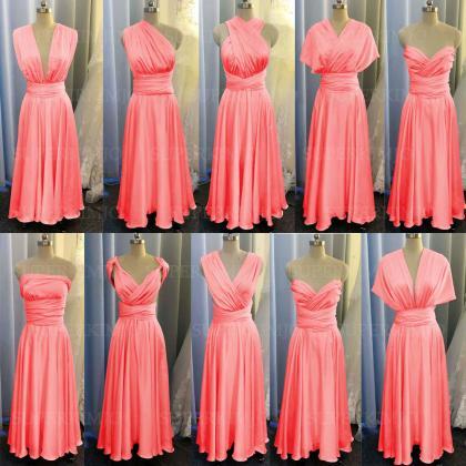 Coral Bridesmaid Dress, Coral Evening Dresses,..