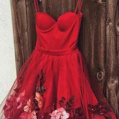 Red Prom Dresses, 2021 Evening Dresses, Flowers..