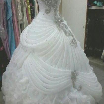 Crystal Wedding Dresses, Pleats Prom Dresses,..