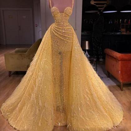 Sequins Prom Dresses, Feather Prom Dresses,..