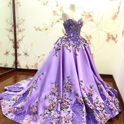Purple Prom Dresses, 2021 Prom Dresses, Lace Prom..