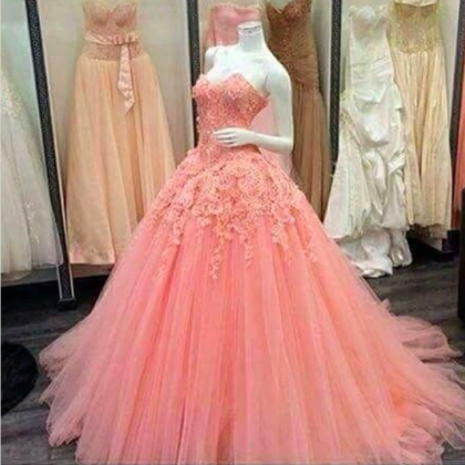 Pink Prom Dresses, Sweetheart Prom Dresses, Pink..