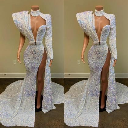 Gorgeous Sequin Long Mermaid Prom Dresses 2021..