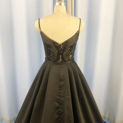 Black Prom Dresses, Detachable Skirt Prom Dresses,..