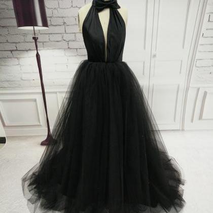 Black Prom Dresses, Ball Gown Prom Dresses, Tulle..