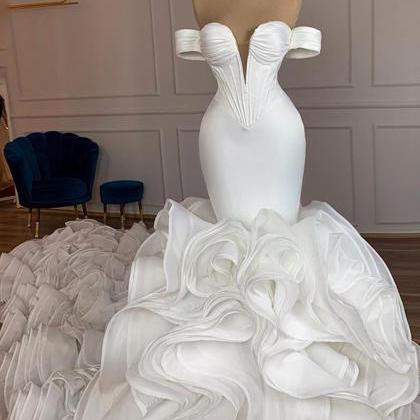 Mermaid Wedding Dress, Ruffle Wedding Dresses,..