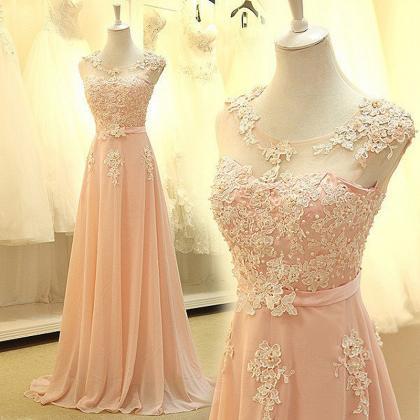 Pink Bridesmaid Dress, Custom Make Bridesmaid..