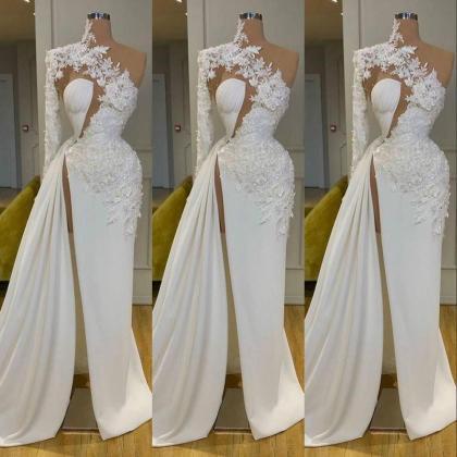 Sexy Arabic Dubai 2022 Exquisite Lace White Prom..