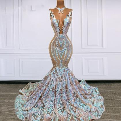 Sparky Lace Prom Dresses, Mermaid Prom Dresses,..