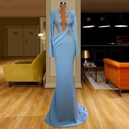 blue prom dresses, 2022 deep v neck..