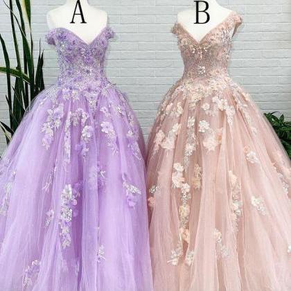 Prom Dresses 2022, V Neck Prom Dresses, Lace Prom..