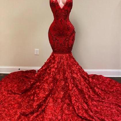 Lace Prom Dresses, Red Prom Dresses, Backless Prom..