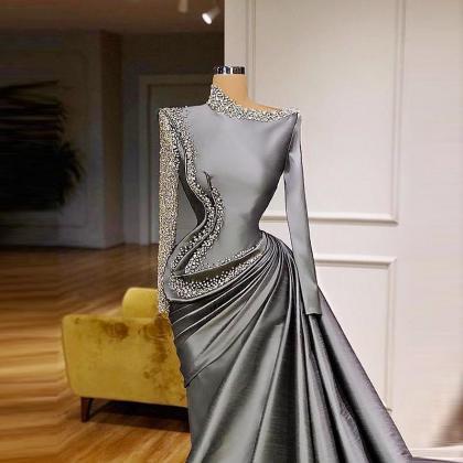 Sliver Prom Dresses, 2022 Prom Dresses, Pearls..