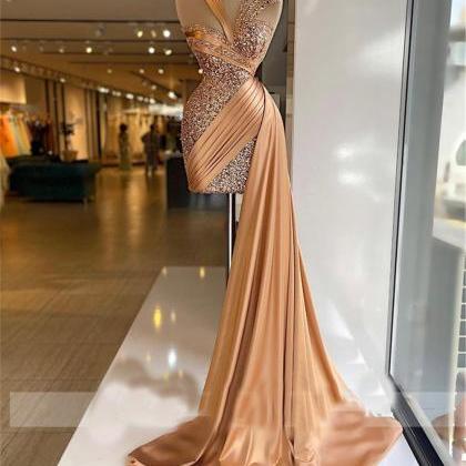 Champagne Prom Dresses, Sparkly Evening Dresses,..