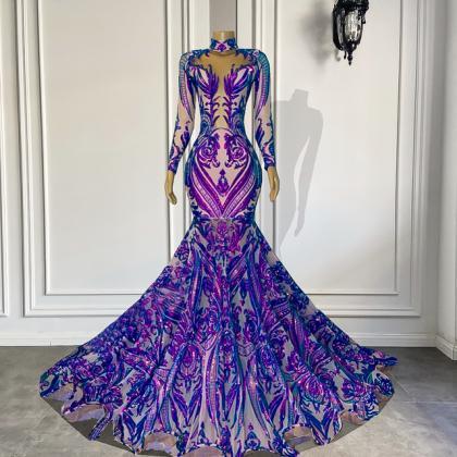 Purple Prom Dresses, Mermaid Prom Dresses, 2022..