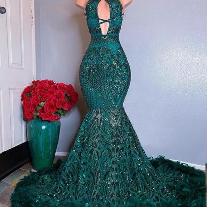 Green Prom Dresses, Lace Prom Dresses, Mermaid..