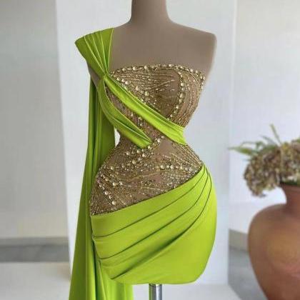 Green Prom Dresses, Beaded Prom Dresses, Sequins..