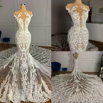 2022 Gorgeous Lace Applique Wedding Dresses..