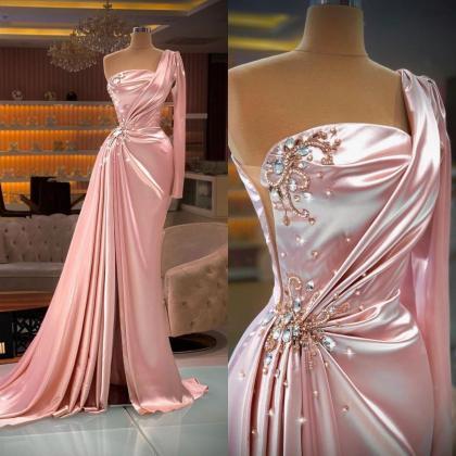 Pink Prom Dresses, Pink Evening Dresses, Strapless..