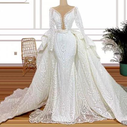 Luxury Lace Wedding Dresses For Women 2021 Bride..