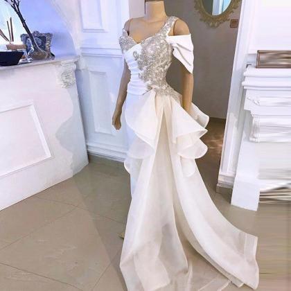 African White Evening Dresses Long Luxury 2022 Off..