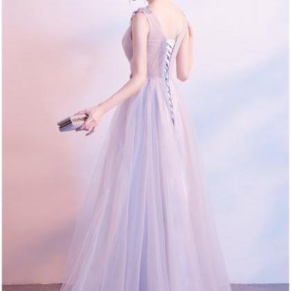 Light Blue Prom Dresses Lace Appliques Beading..