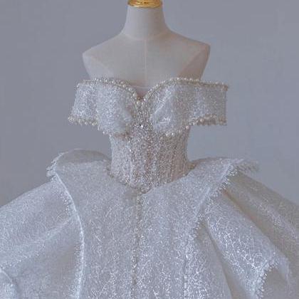 Sparkly Wedding Dresses 2022 Off The Shoulder..