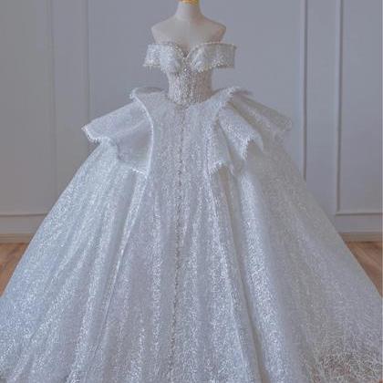 Sparkly Wedding Dresses 2022 Off The Shoulder..