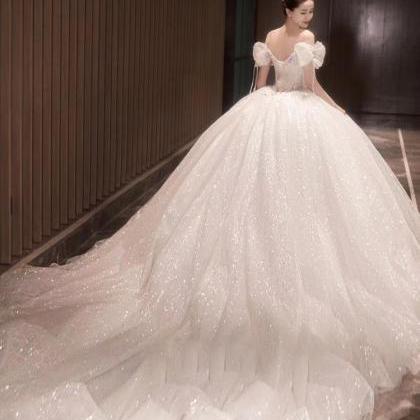 Puffy Wedding Dresses 2022 Off The Shoulder Lace..