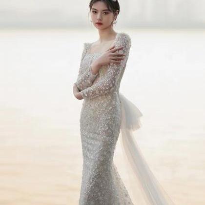 Mermaid Wedding Dresses 2022 Square Neckline Lace..