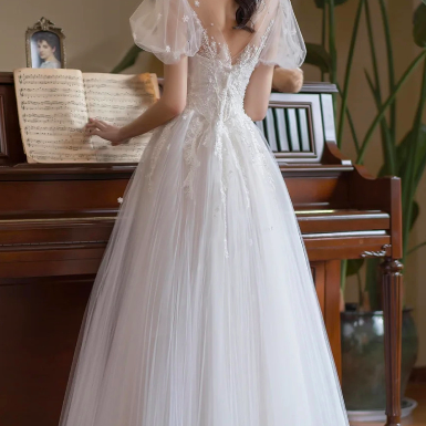 Vintage Wedding Dresses Ankle Length Lace..