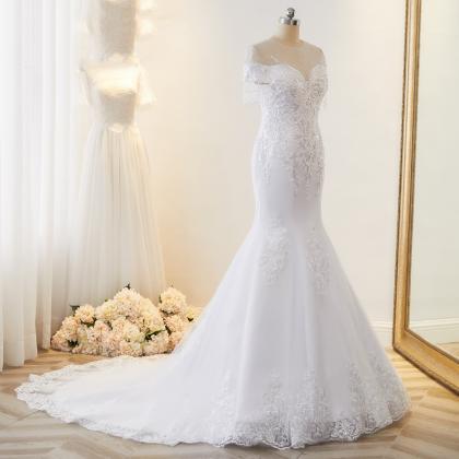 Beautiful Beaded Lace Mermaid Wedding Dresses 2022..