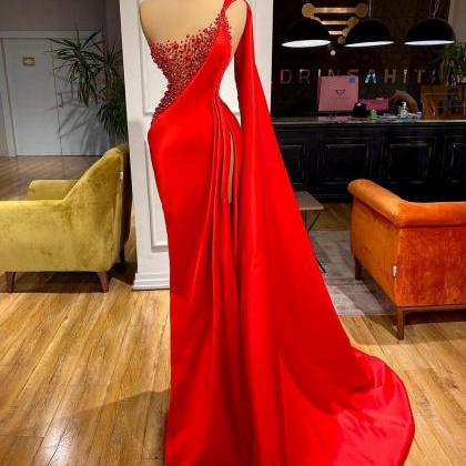 Red Prom Dresses, Mermaid Evening Dresses, 2022..