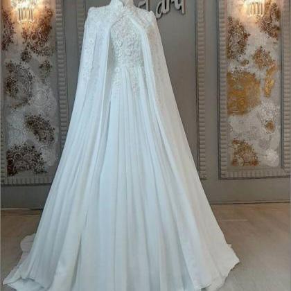 Muslim Wedding Dresses, Wedding Dress With Cape,..