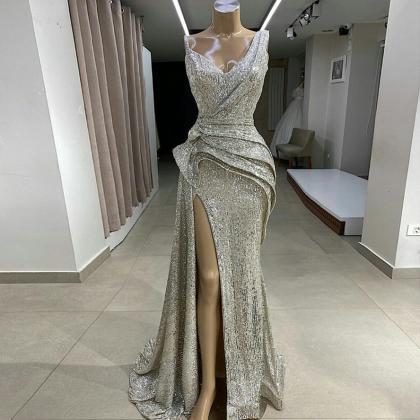 Sparkle Long Mermaid Prom Dresses 2021 Sexy High..