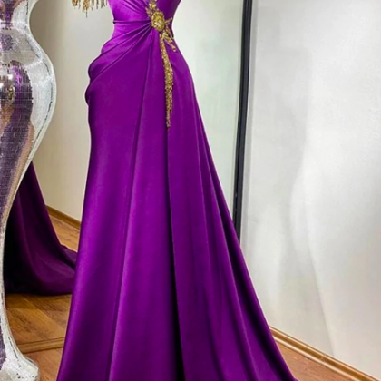 purple prom dresses, satin prom dre..