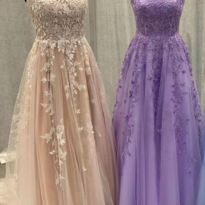 Lace Prom Dresses, A Line Prom Dresses, Tulle..