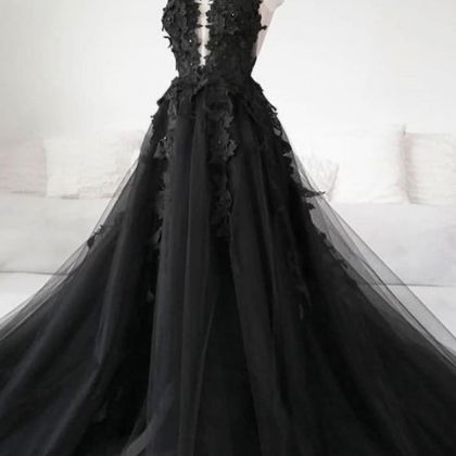 Black Prom Dresses, Sweetheart Prom Dresses, Deep..