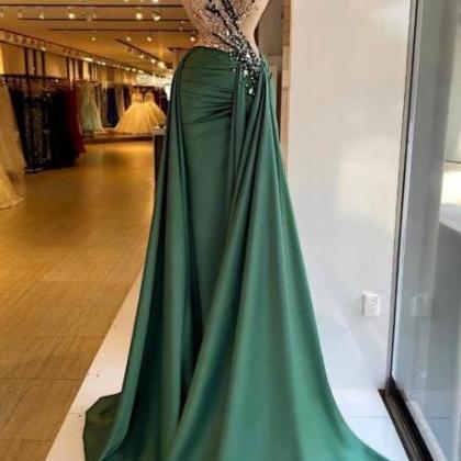 Green Prom Dresses, Beaded Prom Dresses, Sequins..