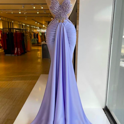 Light Purple Prom Dresses, Beaded Prom Dresses,..